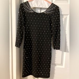H&M rhinestone studded black sweater dress